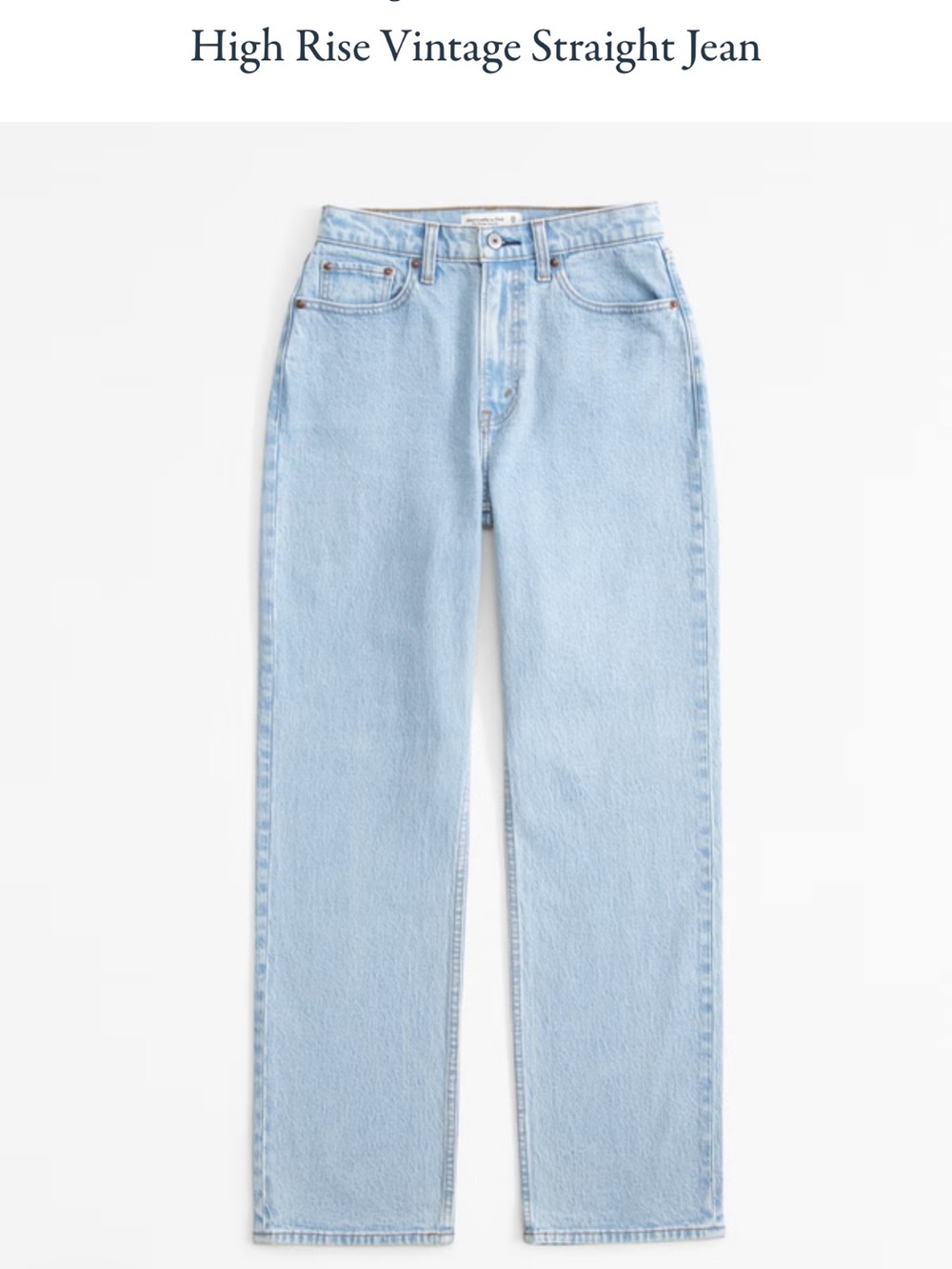 Abercrombie & Fitch Light Blue Vintage Straight High-Rise Jeans, 28R/6R